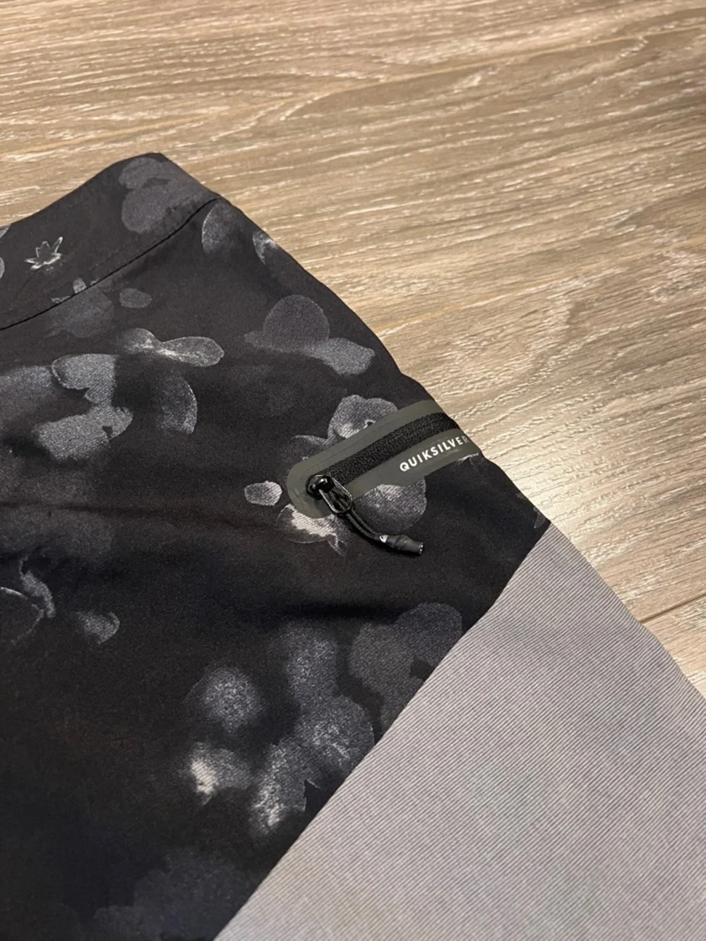 Quiksilver Two-Tone Black Floral & Gray Boardshorts